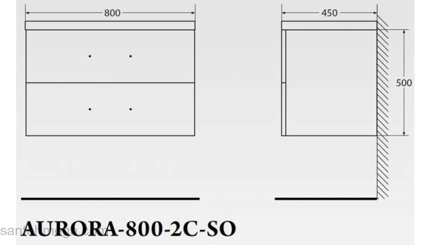 Тумба под раковину подвесная BELBAGNO AURORA-800-2C-SO-PP Pino Pasadena. Фото