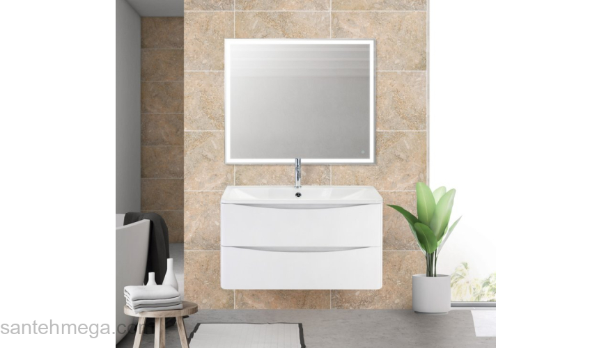 Тумба под раковину подвесная BELBAGNO ACQUA-800-2C-SO-BL Bianco Lucido. Фото