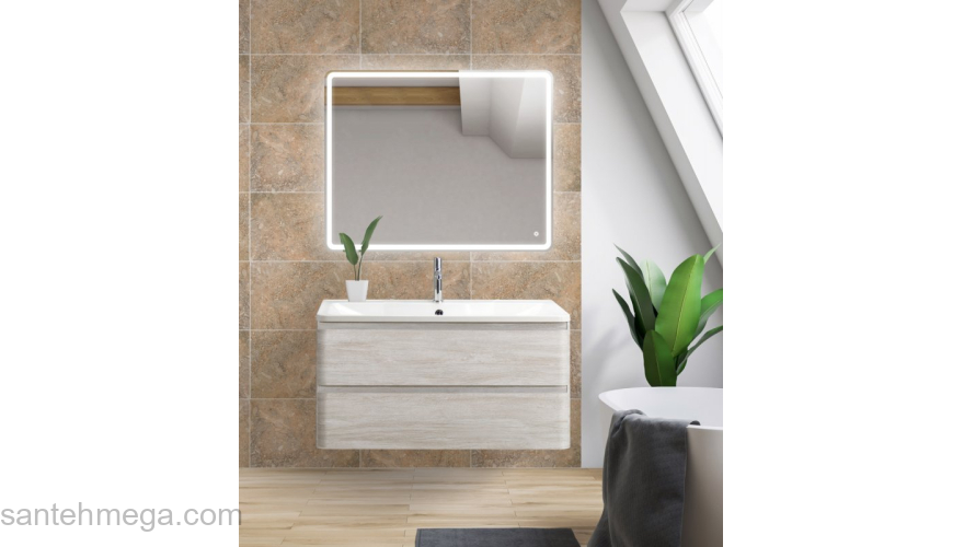 Тумба под раковину подвесная BELBAGNO ALBANO-800-2C-SO-RVB Rovere Vintage Bianco. Фото