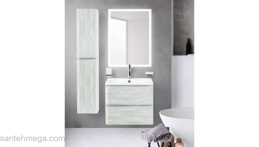 Тумба под раковину подвесная BELBAGNO ALBANO-700-2C-SO-RVB Rovere Vintage Bianco. Фото