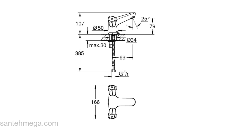 Смеситель для раковины GROHE Costa L 21100001. Фото