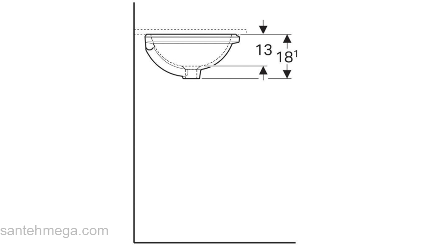 Раковина встраиваемая GEBERIT VariForm 39х39 500.746.01.2. Фото