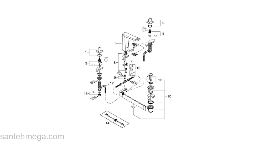 Смеситель для раковины GROHE Allure Brilliant 20344000. Фото