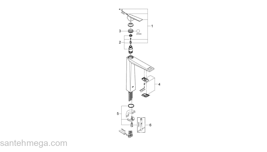 Смеситель для раковины GROHE Allure Brilliant 23114000. Фото