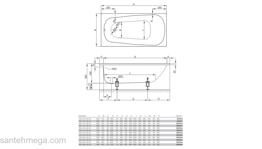 Ванна стальная BETTE BetteForm 180x80 2950-000PLUS. Фото