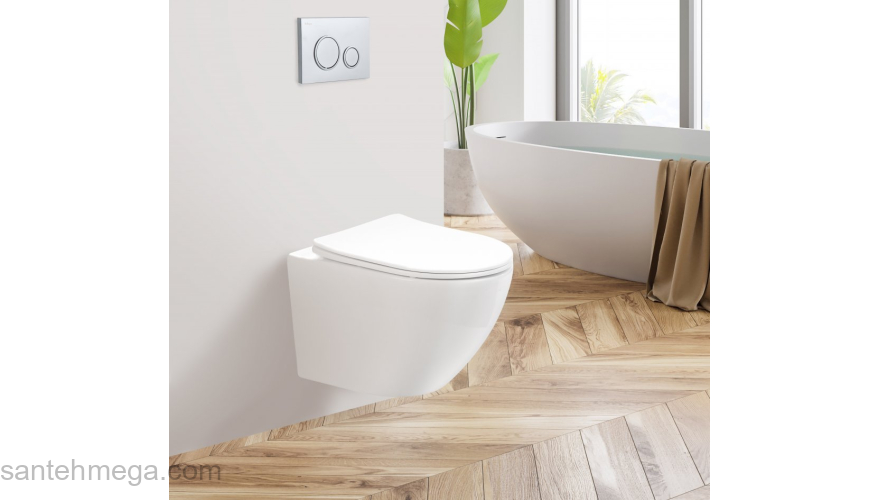 Чаша унитаза безободкового подвесного BELBAGNO Sfera-R BB046CHR. Фото