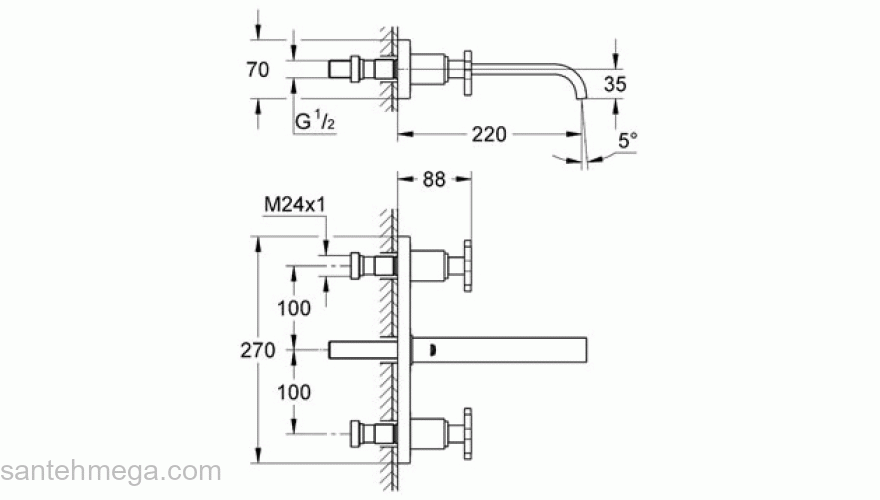 Смеситель для раковины GROHE Allure 20192000 (внешняя часть). Фото