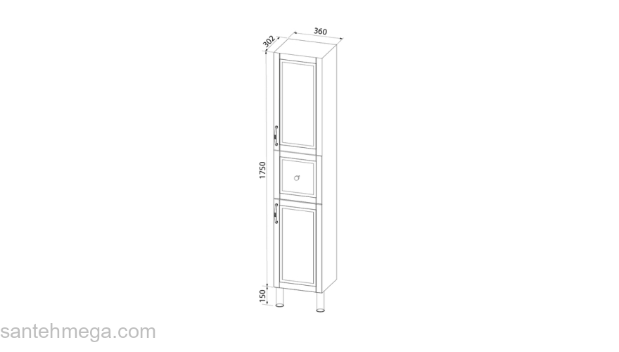 Пенал напольный 36 см синий Oxford IDDIS OXF36N0i97. Фото