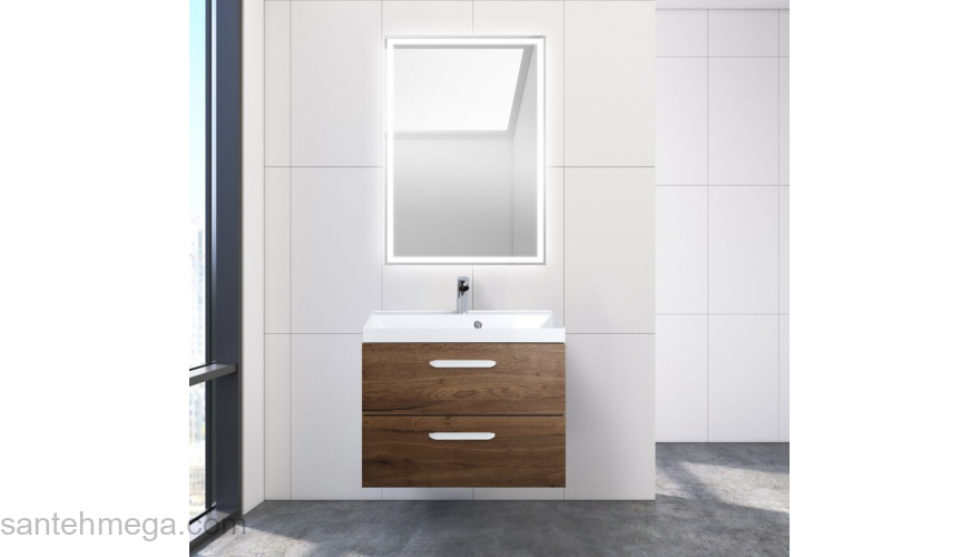 Тумба под раковину подвесная BELBAGNO AURORA-700-2C-SO-RT Rovere Tabacco. Фото