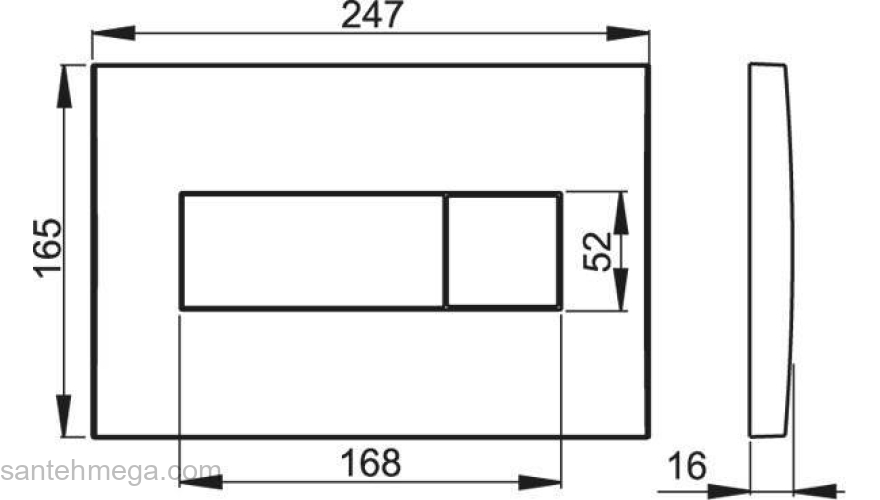 Клавиша смыва AlcaPlast M370S. Фото