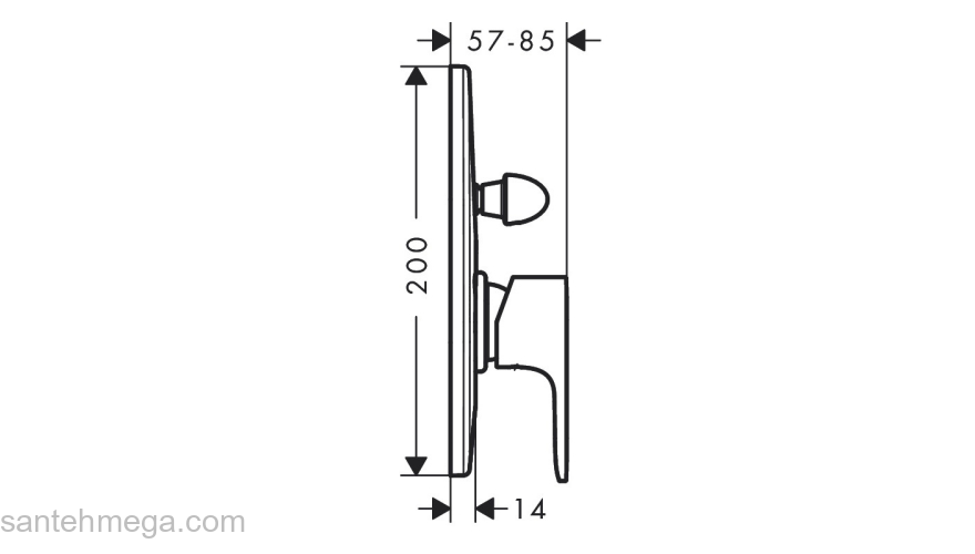 72459670 HANSGROHE  Rebris E смеситель для ванны (внешняя часть), матовый черный. Фото