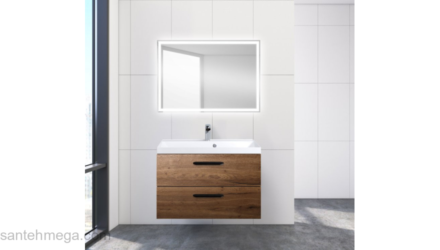 Тумба под раковину подвесная BELBAGNO AURORA-800-2C-SO-RT Rovere Tabacco. Фото