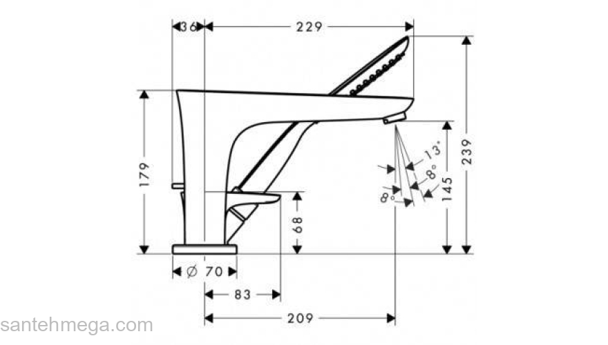 Смеситель для ванны HANSGROHE PuraVida 15432000. Фото