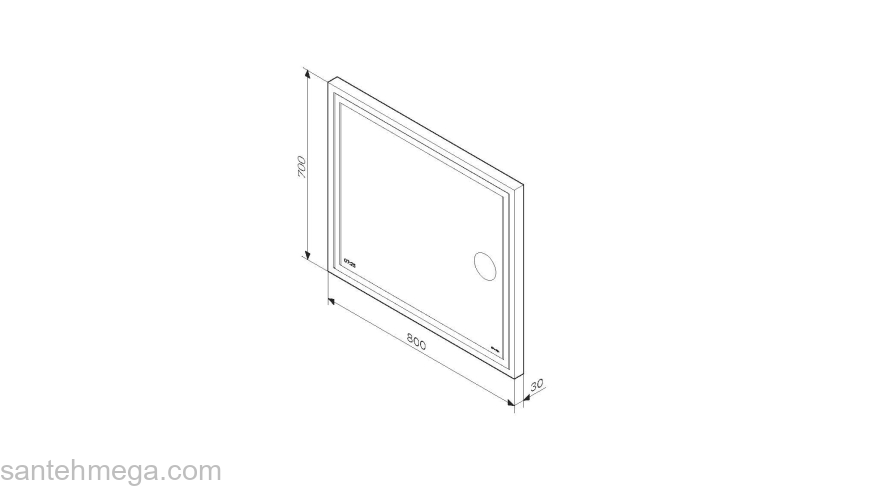 Универсальное зеркало с контурной Led-подсветкой, часами и косметическим зеркалом, 80 см AM.PM GEM M91AMOX0803WG. Фото