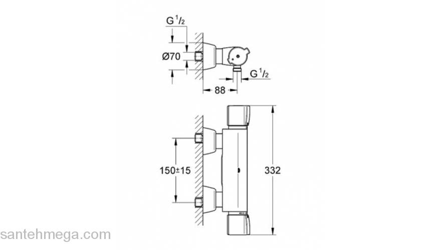 Термостат для душа GROHE Grohtherm Special 34205000. Фото