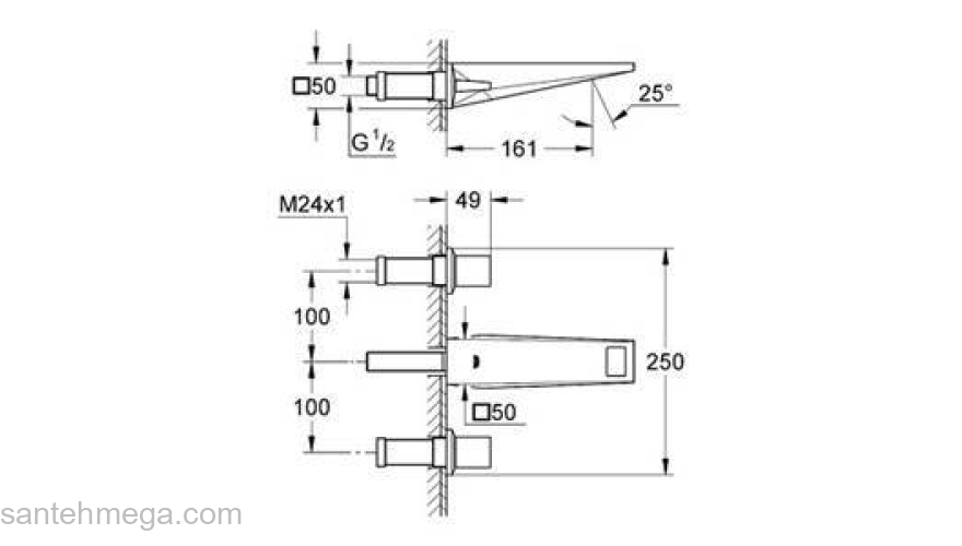 Смеситель для раковины Grohe Allure Brilliant 20346000 (внешняя часть). Фото