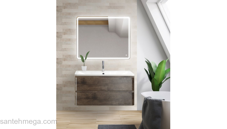 Тумба под раковину подвесная BELBAGNO ALBANO-900-2C-SO-RNG Rovere Nature Grigio. Фото