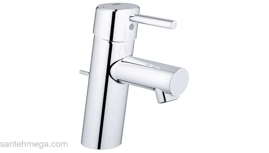 Смеситель для раковины GROHE 2338010e Concetto с донным клапаном и энергосберегающим картриджем, хром (2338010e). Фото