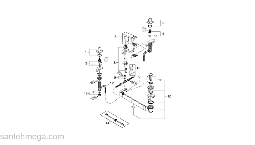 Смеситель для раковины GROHE Allure Brilliant 20342000. Фото