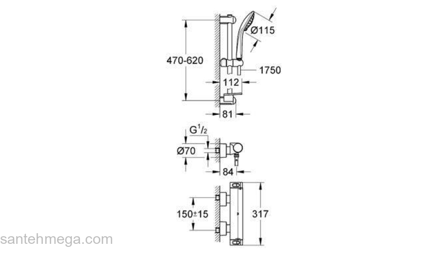 Термостат для душа GROHE Grohtherm 2000 NEW 34195001. Фото