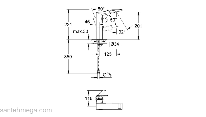 Смеситель для раковины GROHE Allure Brilliant 23112000. Фото