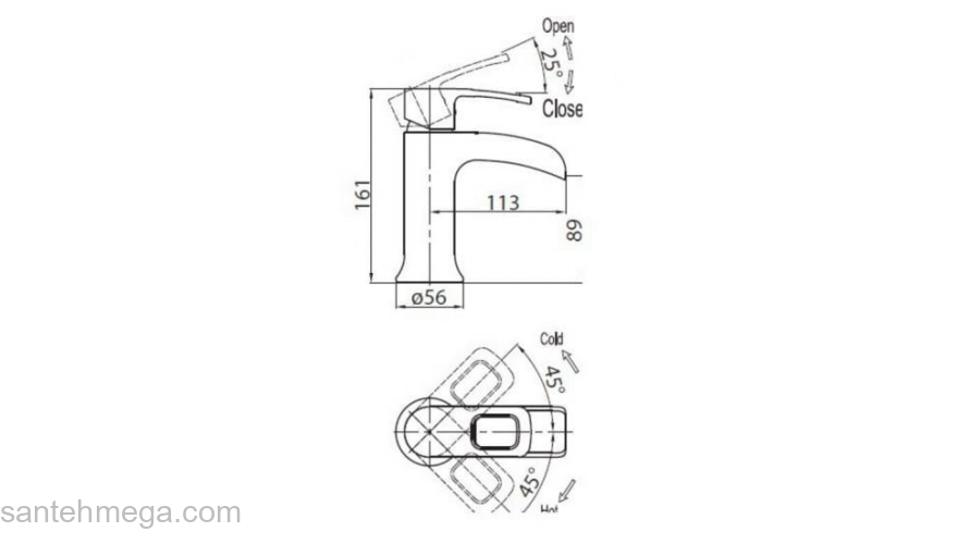 Смеситель для раковины BELBAGNO Versa VER-LVM-CRM. Фото