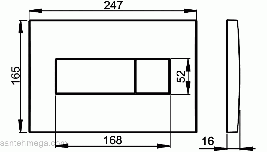 Клавиша смыва AlcaPlast M370. Фото