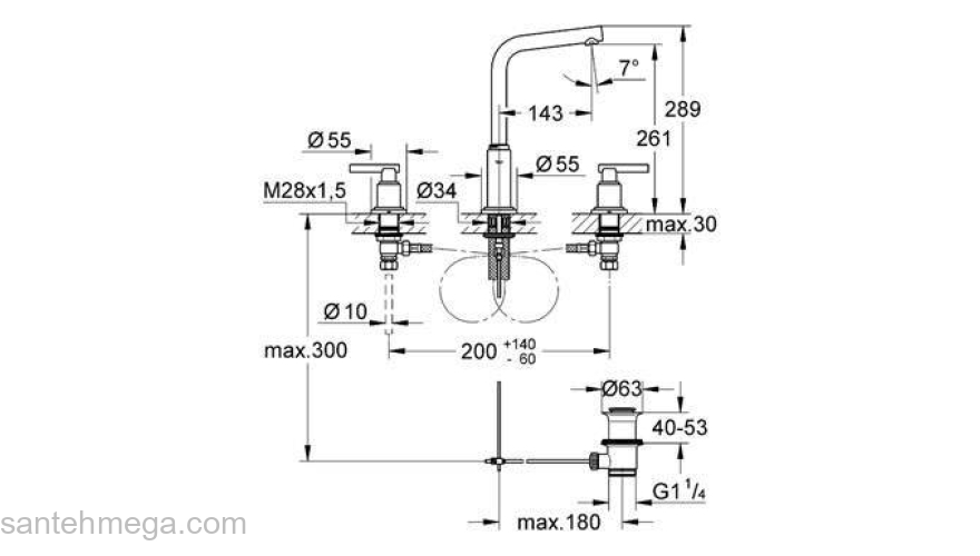 Смеситель для раковины GROHE Atrio Jota 20382001. Фото