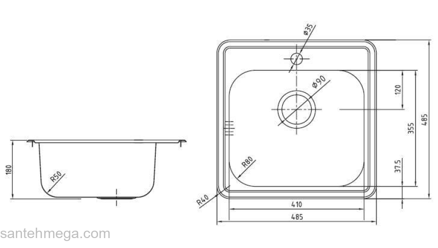 Кухонная мойка IDDIS Strit STR48S0i77K. Фото