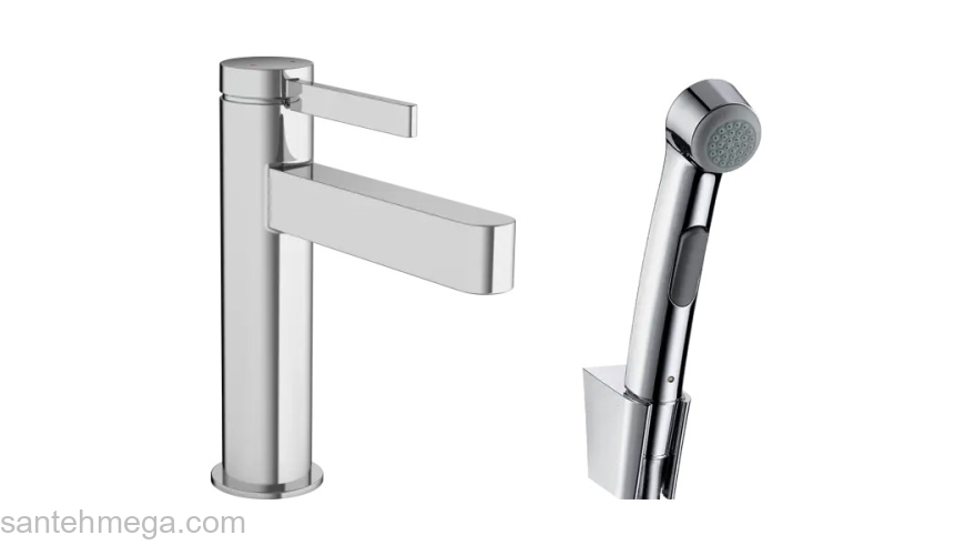 76210000 HANSGROHE  Finoris смеситель для раковины 110, с гигиеническим душем. Фото