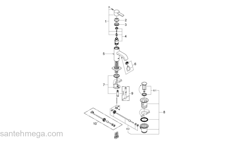 Смеситель для раковины GROHE Allure 32757000. Фото