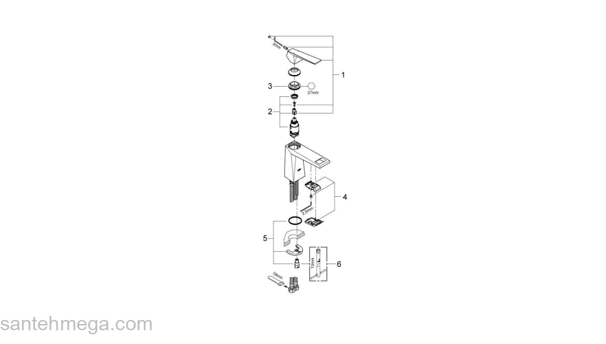 Смеситель для раковины GROHE Allure Brilliant 23033000. Фото