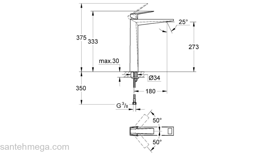 Смеситель для раковины GROHE Allure Brilliant 23114000. Фото