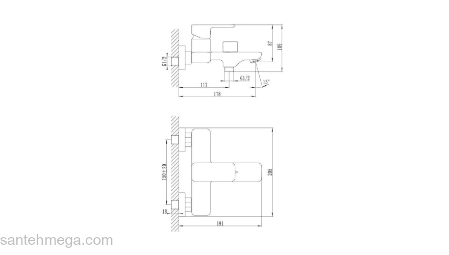 Смеситель для ванны IDDIS Brick BRISB02i02. Фото