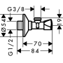 Угловой вентиль Hansgrohe E 1/2 13902000. Фото