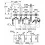 GROHE 19922AL3 Atrio New Комлект для ванны на 5 отверстий (смеситель двухвентильный, круглый излив, рукоятки-рычаги,  ручной душ, переключатель), Графит. Фото