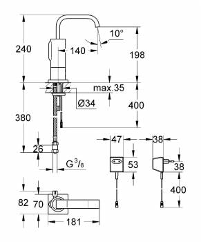 Смеситель для раковины GROHE Allure E 36095000. Фото