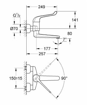 Смеситель для раковины GROHE Euroeco Special 32793000. Фото