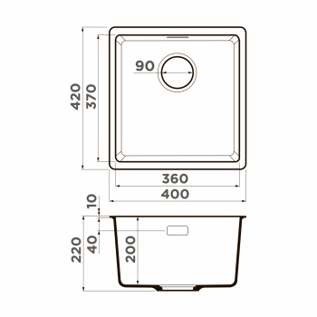 Мойка кухонная OMOIKIRI Kata 40-U-PA Artgranit/пастила. Фото