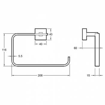 Полотенцедержатель JACOB DELAFON Mecanique E77833-CP для ванной комнаты. Фото