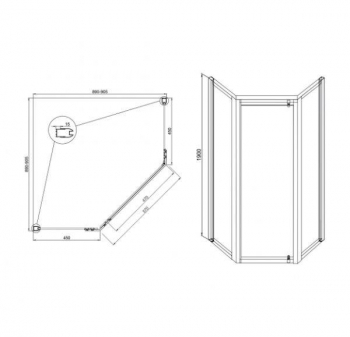 Душевой угол AFFETTO Calypso 90х90 матовое стекло золото. Фото