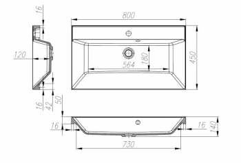 Раковина мебельная BELBAGNO 80х45 BB800/450-LV-ART-AST-NERO. Фото