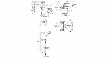 Комплект для ванной комнаты GROHE Eurosmart 123570 3 в 1