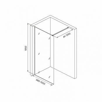 Душевая перегородка IDDIS Walk In Slide 100х195 SLI8CS0i23