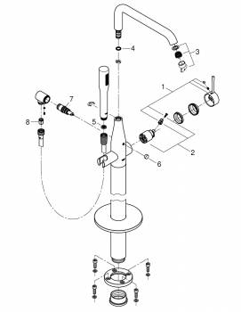 GROHE 23491EN1 Essence+ Смеситель для ванны, напольный монтаж. Фото