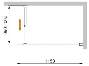 Душевая перегородка CEZARES Liberta LIBERTA-L-1-115-C-Cr