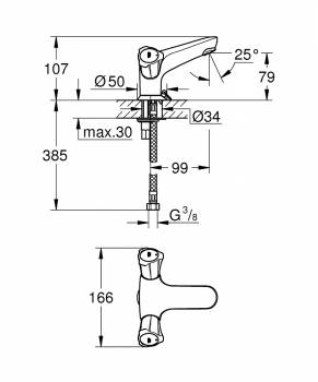 Смеситель для раковины GROHE Costa L 21100001. Фото