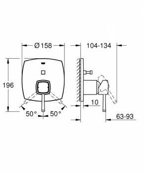 Смеситель для ванны GROHE 24068IG0 Grandera, хром/золото. Фото