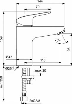 Смеситель для раковины IDEAL STANDARD Ceraflex B1714AA. Фото