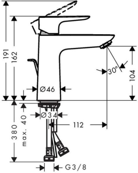 Смеситель для раковины Hansgrohe Talis E 71710700 белый. Фото